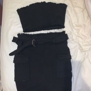 Two piece tube top and skirt